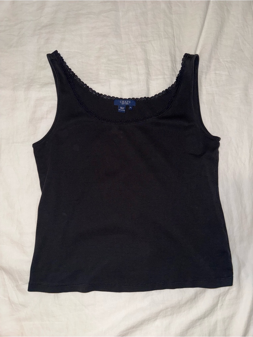 Chaps Lace Trim Tank Top
